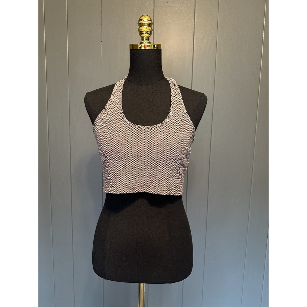 O'Neil Islah Knit Brown Halter Crop Top L Large